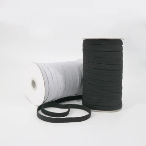 wholesale 6mm White And Black Webbing Elastic Band Flat webbing strap