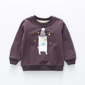wholesale baby clothes cute design fleece lined baby boy sweater