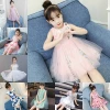Wholesale Baby Girls Clothing Autumn and Summer Short-Sleeved Dress Lace Princess Dress