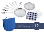Wholesale Camping Kit Cutlery Organizer Utensil Picnic Set for 2