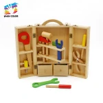 Wholesale cheap product wooden tools set box toy for training babys hand skill W03D008