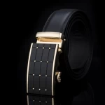 wholesale cheaper price of leather mens belt free sample good quality automatic buckle straps fibbie per cintura senza buchi