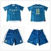 Wholesale custom blue and white stripe soccer kit soccer uniforms