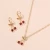 Import Wholesale Custom Ins Style Fruit Necklace Earring Rhinestone Cherry Necklace Earrings Pendant Jewelry Set from China