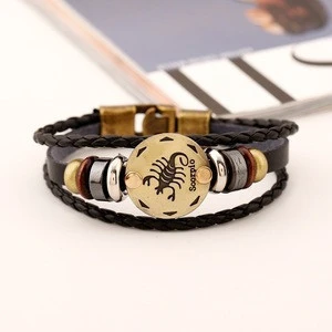 Wholesale custom simple women leather note bracelet jewelry