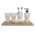 Import Wholesale Customized Printed White Ceramic Embossed Porcelain Bathroom Accessory Set from China