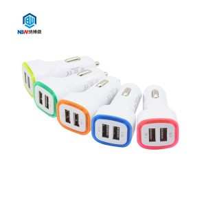 Wholesale high quality Car charging accessories Dual Usb Car Charger Adapter 2 usb Port Led 5V1A Smart Car charger for Iphone
