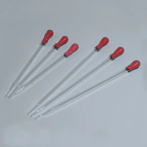 Wholesale High Quality Supplier Lab Glassware 1456 Dropping Pipette straight tip with latex rubber nipple