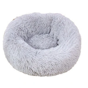 Wholesale Hot Round Novelty Luxury Soft Fluffy Cuddler Cushion Plush Animal Cats Dog Pet Sofa Bed