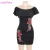 Import Wholesale In Stock Black Off Shoulder Floral Embroidery Women Dress from China