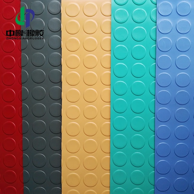 wholesale industrial natural PVC colorful thin 10mm anti slip rubber sheet roll rubber mat