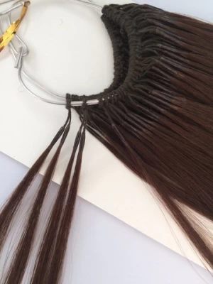 Wholesale Price Full End human Cotton Thread Twins I-tip Hair Extension from Factory