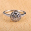 Women Cubic Zirconia halo Ring 925 Sterling Silver Ring E157-R(6mm)