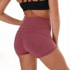 Women Plain High Waist Compression Soft Quick Dry Running Crossfit Fitness Shorts