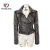 Import women turn down-collar Jacket European and American punk style  metal rivets slim washed PU leather Front zipper closure  coat from China