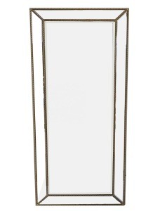 Wooden Beads Long Salon Wall Mirror in Different Size