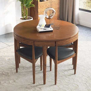 Wooden Extendable Dining Table Useful furniture wood dining table with chairs solid Ash wood table