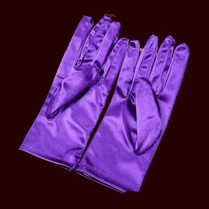 Wrist Length Stretch Satin Gloves
