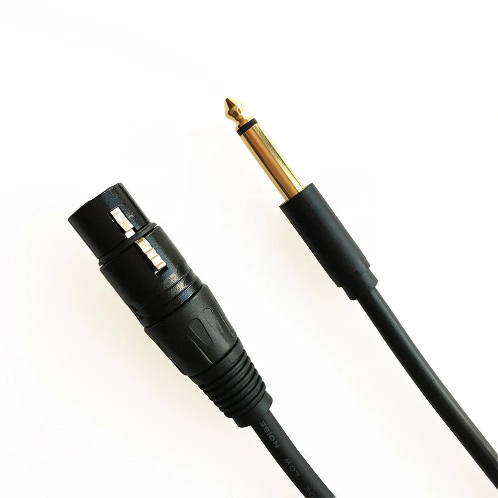 XLR Female to 1/4 Inch 6.35mm TRS Stereo Jack Cable 3 Pin Female XLR to Quarter inch Balanced Signal Interconnect Patch Cord