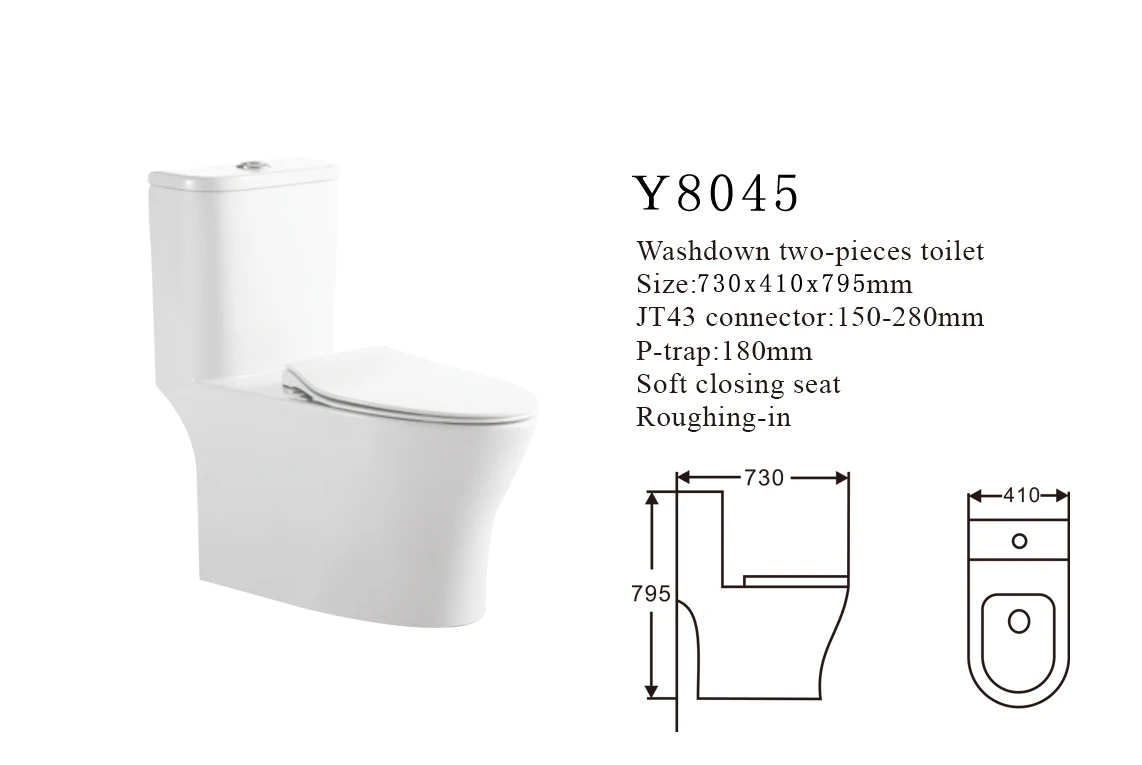 Y8O45  sanitary ware chaozhou factory  P-trap washdown wc toilet