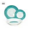 YISIDA Founder 4-Piece Kitchen Dinnerware Set Plates Bowls Mugs Service for 4 Ceramics Dinner Set