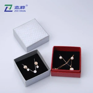 ZHIHUA custom jewelry box Fashion Grid Lines Paper Jewelry Box