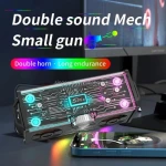 ZQS2228 Transparent Mecha Bluetooth Speaker TWS Interconnected Colorful LED High Power Long Range Subwoofer Wave Play Cool Audio