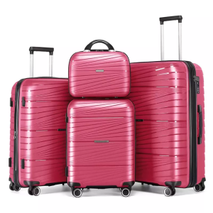 Multifunctional High Quality Custom Logo Hard Pp 4 Piece Trolley Suitcase Luggage Sets of 4