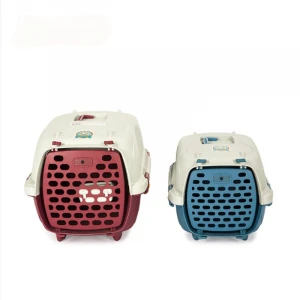 portable Pet air box Small Animal Transport Cage Transport Plastic Pet Travel Box Bed House