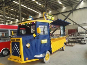 Mobile street food Fiber glass yellow Mobile food cart food bus