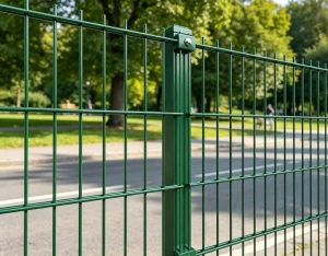 High Security 868 Double Wire Fence, Powder Coated Double Welded Wire Mesh Fence for Industrial Perimeter Protection