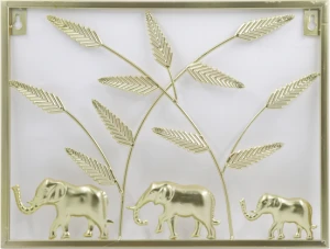 Indoor residential bedroom and living room metal wall mounted elephant art wall decoration033-212077