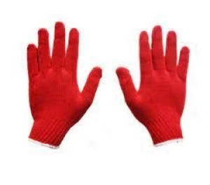 Eco-friendly recycled cotton plus red polyester yarn