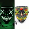 056 Fashion LED Halloween Party Scary Mask Carnival Rave Masquerade Light up Luminous EL wire Neon Full Face Purge Masks