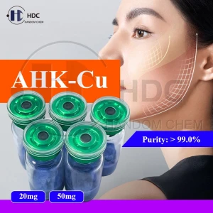 China Supply Cosmetic Grade Anti-Aging 99% Pure Ahk-Cu Copper Peptide Powder