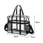 CLEAR BAGS STADIUM APPROVED CLEAR TOTE BAG WITH ZIPPER CLOSURE CROSSBODY MESSENGER SHOULDER BAG WITH ADJUSTABLE STRAP