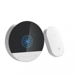 【No Battery Required】 Wireless Doorbell Waterproof, TRANHUIT  Door Chime Kit with 1 Plug-in LED Flash Receivers & 1 Press Self-Powered Transmitter, 58 Chimes, 4 Volume Levels, White