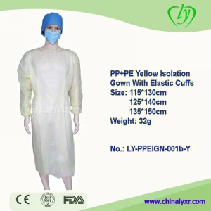 LY Disposable PP+PE Isolation Gown