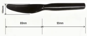 Disposable Black Plastic Knife  PS Heavy Duty Knife