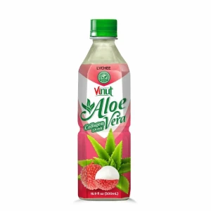 16.5 Fl Oz VINUT Aloe Vera Juice Drink With Lychee Collagen No Sugar Low Fat  best soft drink
