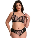 factory wholesale beizhi plus size ladies lace thin bra set large cup  lingerie wireless push bra