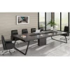 10 Person Meeting Table Modern Design Office Furniture Wooden Conference Table with Metal Frame