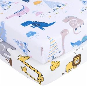 100% Cotton Jersey Knit Fitted Crib Sheet  Elastic Mattress Cover/Protector for Baby Toddlor