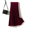 100% pure cashmere  Custom OEM winter women cashmere knitted pleated skirt