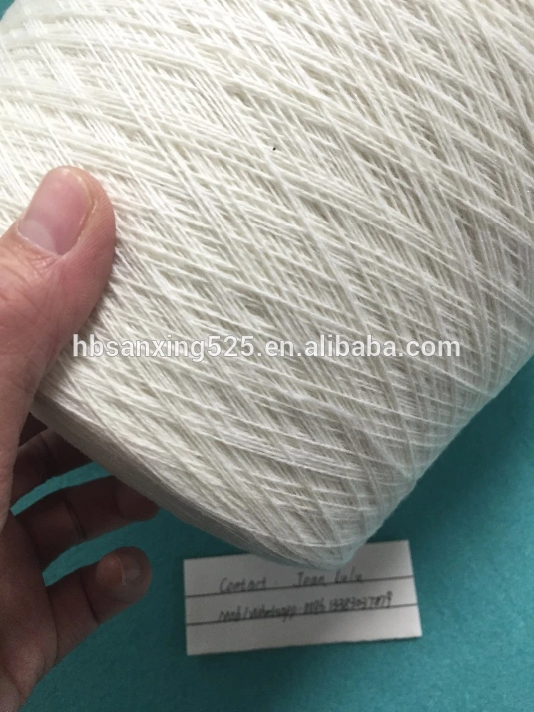 100% superwash cashmere spun yarn 28/2nm, natural white color