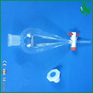 10ml 20ml 60ml Lab Clear Glass Separatory Funnel With PTFE Stopcock