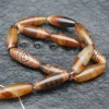 10X30mm DIY Jewelry Making Material Natural Banded Coffee Agate Long Barrel DZI Loose Beads