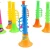 Import 11CM multi-color plastic Classical horn with whistle horn style whistle children gift small gift candy toys for promotion gifts from China