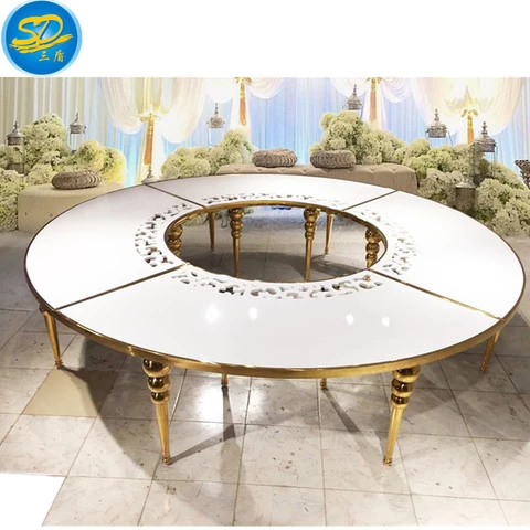 12+ Years Experience China Factory Wedding Dining Furniture Round Stainless Steel Table
