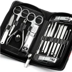 15pcs Leather Cover Travel nail manicure pedicure set